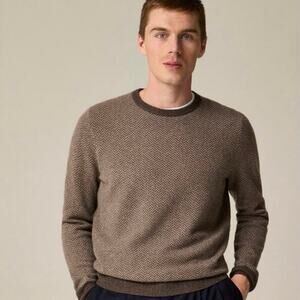 Men's J.Crew Cashmere Herringbone Jacquard Crewneck Sweater - L